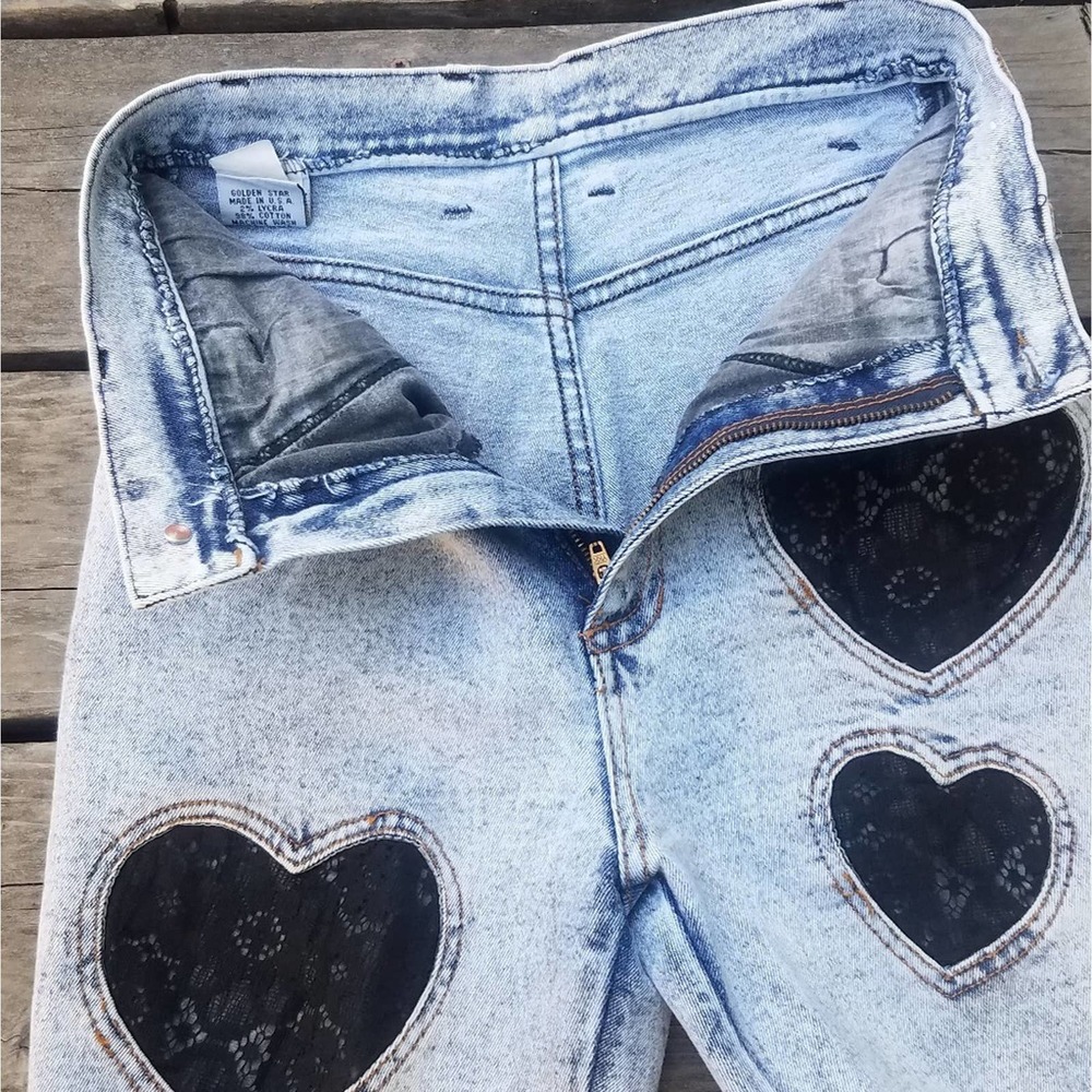 Vintage High Waisted Jean Shorts Light Denim - Picture 6 of 7